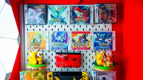 Pokémon Game Collection Wall Display 4K Desktop Wallpaper