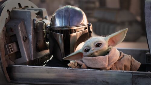 Grogu Cute Baby Yoda Watching Space View High Resolution 4K Desktop Wallpaper