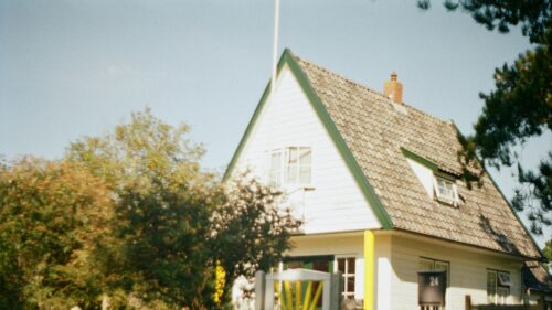 Charming Dutch Cottage House in a Sunny Garden Desktop Wallpaper