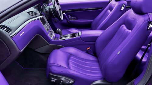 Luxury Purple Maserati Interior Car Cockpit 4K Desktop Wallpaper