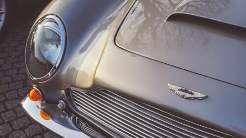 Classic Silver Aston Martin DB5 Luxury Car Close-up 4K Wallpaper
