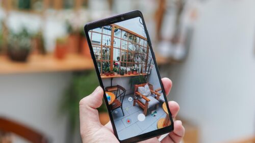 Smartphone Camera View of a Cozy Wooden Greenhouse Interior 4K Wallpaper