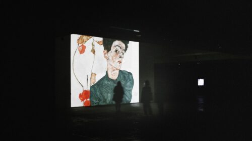 Egon Schiele Self-Portrait Art Gallery Projection Desktop Wallpaper