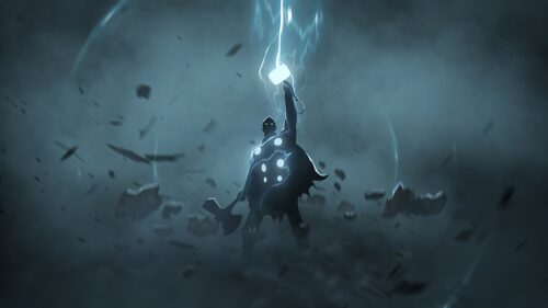 Epic Thor God of Thunder Cinematic Lightning Strike 4K Desktop Wallpaper