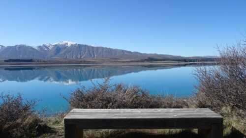 Serene Mountain Reflection Over Blue Lake Landscape PC Wallpaper