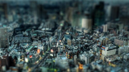 Tilt Shift Miniature Cityscape Urban View Desktop Wallpaper
