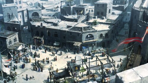 Ancient Medieval Market Square Crusader Era High Definition Desktop Wallpaper