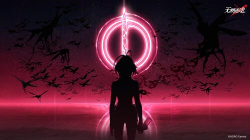 Path to Nowhere Anime Character Silhouette with Glowing Neon Symbol 4K Wallpaper
