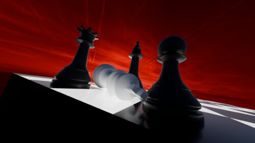 Dramatic Chess Checkmate with Fallen King 4K PC Wallpaper