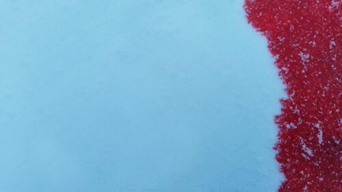 Minimalist Red and Blue Snowy Surface Texture PC Wallpaper