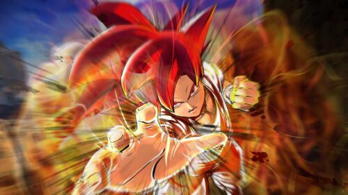 Super Saiyan God Goku Dynamic Combat 4K PC Wallpaper