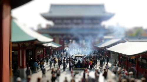 Senso-ji Temple Tokyo Japan Tilt Shift Photography Desktop Wallpaper