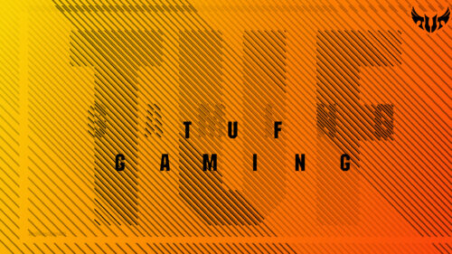 TUF Gaming Orange Gradient Abstract Logo PC Wallpaper