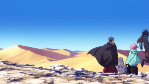 Re Zero Subaru Ram and Emilia Desert Journey 4K Desktop Wallpaper