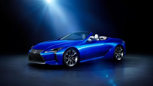 Stunning Blue Lexus LC 500 Convertible Studio Shot 4K Wallpaper