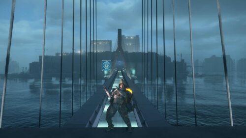 Sam Porter Bridges Death Stranding Scenic Bridge Crossing 4K Wallpaper