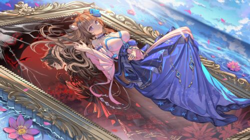 Anime Cat Girl Dual Reflection Mirror Fantasy 4K PC Wallpaper