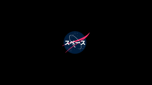 Minimalist NASA Style Japanese Text Space Logo 4K PC Wallpaper