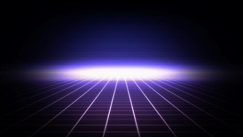 Abstract Retro Synthwave Grid Horizon Neon Purple Light PC Wallpaper