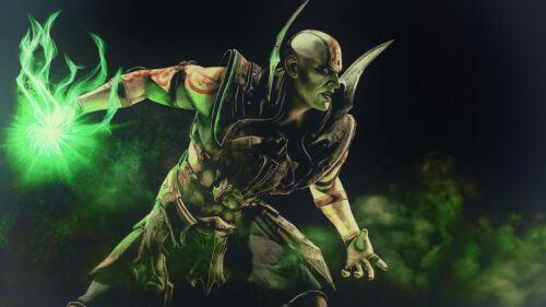 Quan Chi Mortal Kombat Magic Green Energy 4K PC Wallpaper
