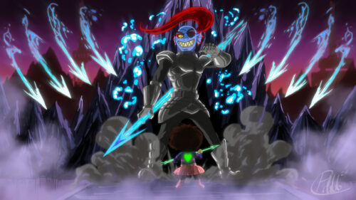Undertale Undyne and Frisk Battle Epic 4K PC Wallpaper