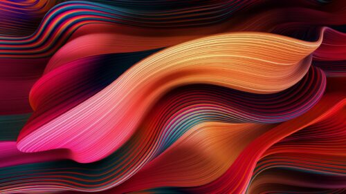 Abstract Colorful Wavy Liquid Lines 4K Desktop Wallpaper