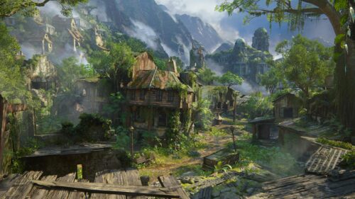 Enchanted Abandoned Jungle Village Ruins Landscape PC Wallpaper
