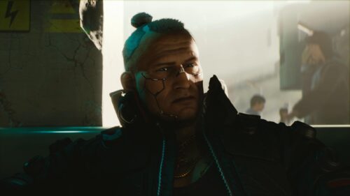 Cyberpunk 2077 Character Portrait with Cybernetic Implants Desktop Wallpaper