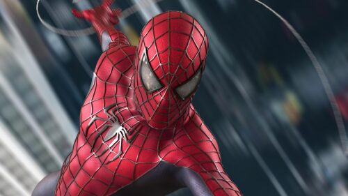 Spider-Man Swinging Through the City Action 4K PC Wallpaper
