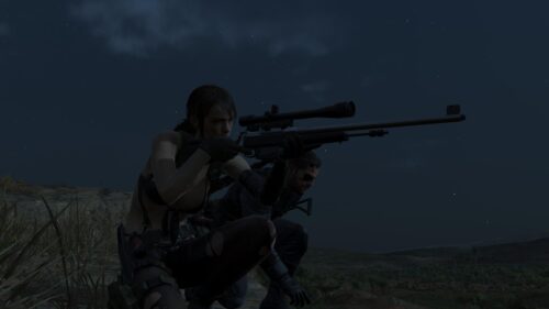 Quiet and Venom Snake Metal Gear Solid V Sniper Night Scene PC Wallpaper
