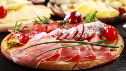 Delicious Charcuterie Board with Salami and Prosciutto 4K Wallpaper