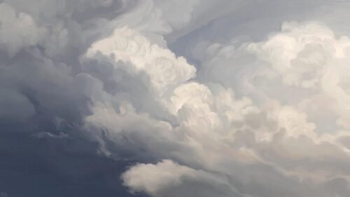 Dreamy Oil Painted Clouds Abstract Sky Desktop Wallpaper