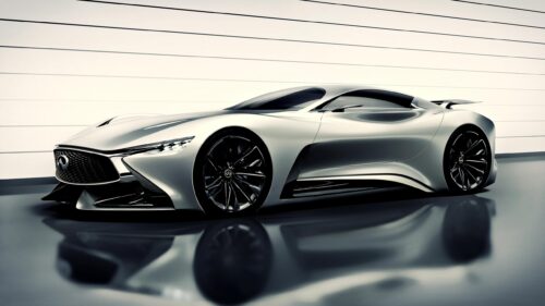 Futuristic Silver Infiniti Concept Car Sleek Design Desktop Wallpaper