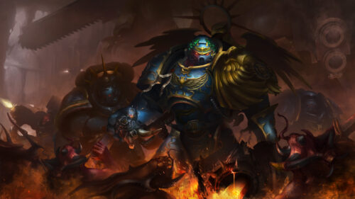 Roboute Guilliman and Ultramarines Space Marines Battle Scene 4K Wallpaper