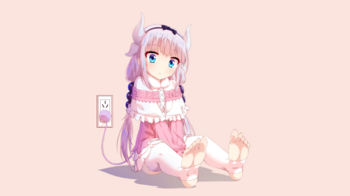 Cute Kanna Kamui Anime Dragon Girl Charging Desktop Wallpaper