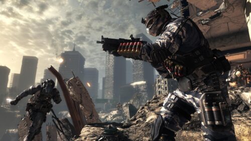 Call of Duty Ghosts War Zone Soldiers Combat Scene PC Wallpaper