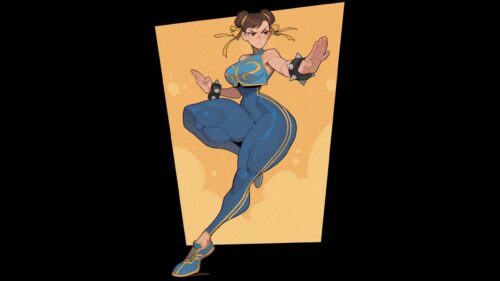 Chun Li Street Fighter Dynamic Fighting Pose 4K Wallpaper