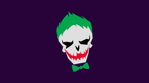 Minimalist Joker Skull Art Design DC Comics 4K Wallpaper