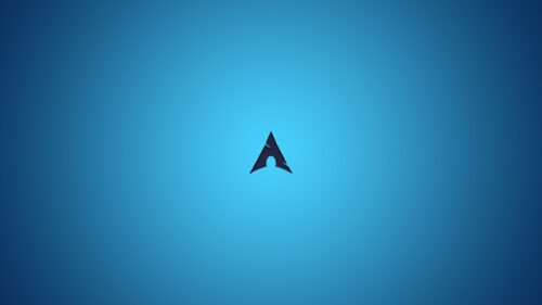 Minimalist Arch Linux Logo Blue Gradient Desktop Wallpaper