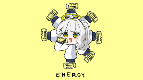 Cute Anime Girl With Energy Drinks Funny 4K Desktop Wallpaper