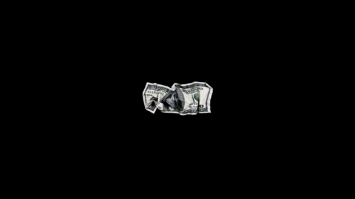 Minimalist Crumbled Hundred Dollar Bill on Black Background PC Wallpaper