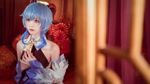 Beautiful Ganyu Genshin Impact Cosplay Chinese New Year PC Wallpaper