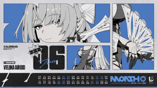 Zenless Zone Zero Velina Airgid June 2026 Calendar Desktop Wallpaper