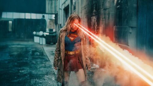 Supergirl Unleashing Heat Vision Cinematic 4K Desktop Wallpaper