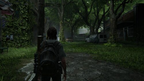 Ellie in Overgrown Hillcrest The Last of Us Part II Desktop Wallpaper