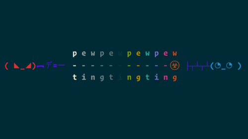 Minimalist Pew Pew Text Art Cyberpunk Style PC Wallpaper