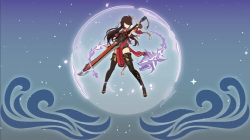 Beidou Genshin Impact Minimalist Art 4K PC Wallpaper