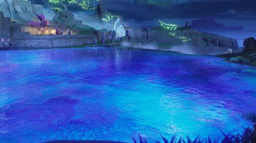 Genshin Impact Sumeru Oasis Fantasy Landscape 4K PC Wallpaper