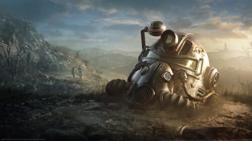 Fallout 76 Power Armor Helmet in Wasteland 4K PC Wallpaper