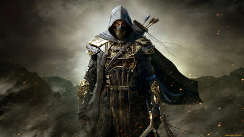Epic Fantasy Archer Warrior in Golden Armor 4K PC Wallpaper